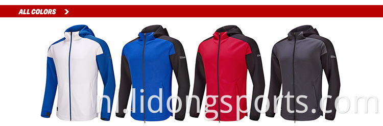 Hoogwaardige aangepaste team Spring Autumn Sports Jacket Starter Heren Casual pullover Zip Up Jacket met hoodies